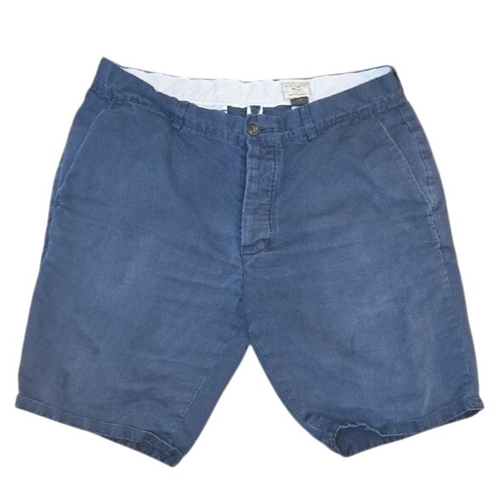 Club Monaco Men's Blue 57% Linen 43% Cotton Lightweight Chino Shorts - Size‎ 32